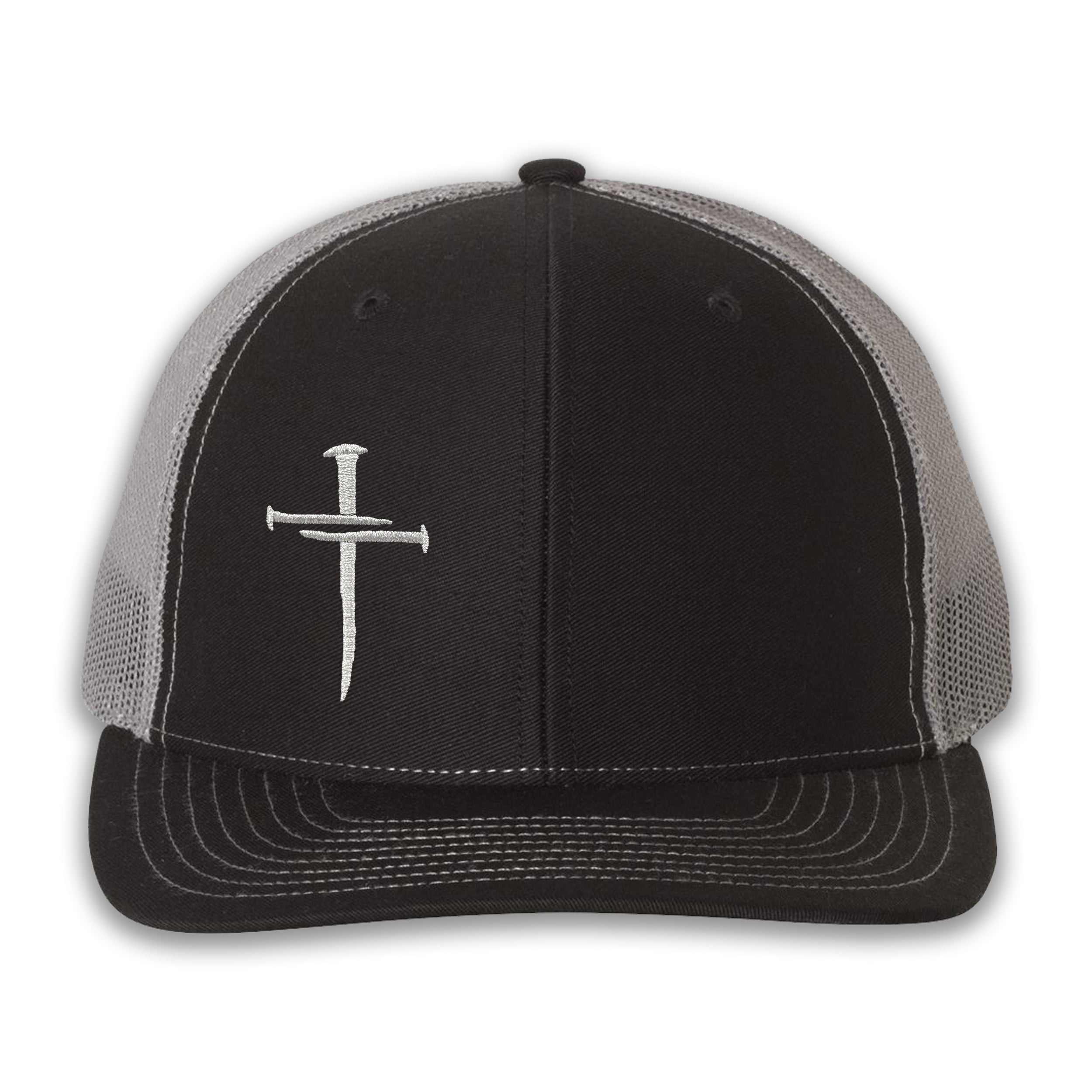 Nailed It Hat: 3 Nails Cross Embroidered Cap view 17