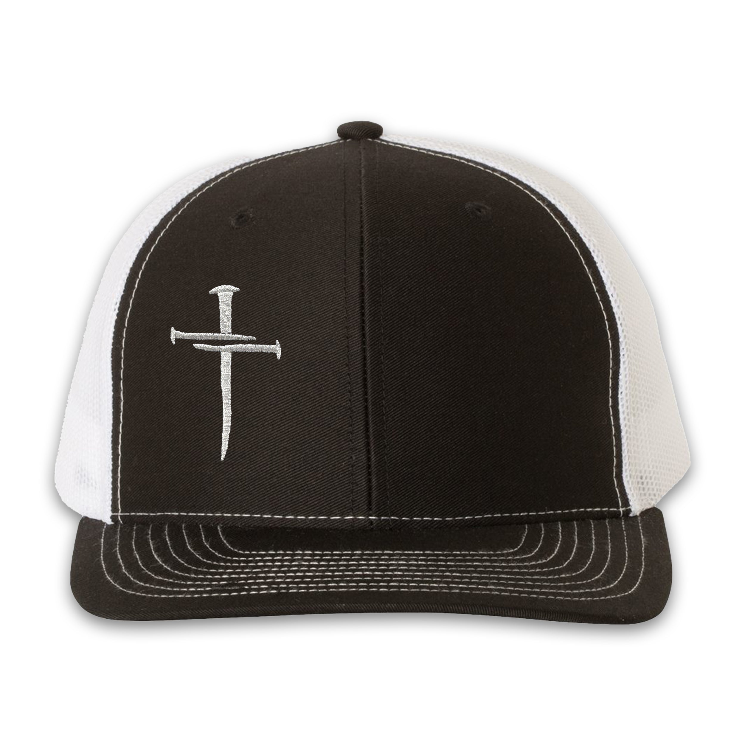 Nailed It Hat: 3 Nails Cross Embroidered Cap view 18