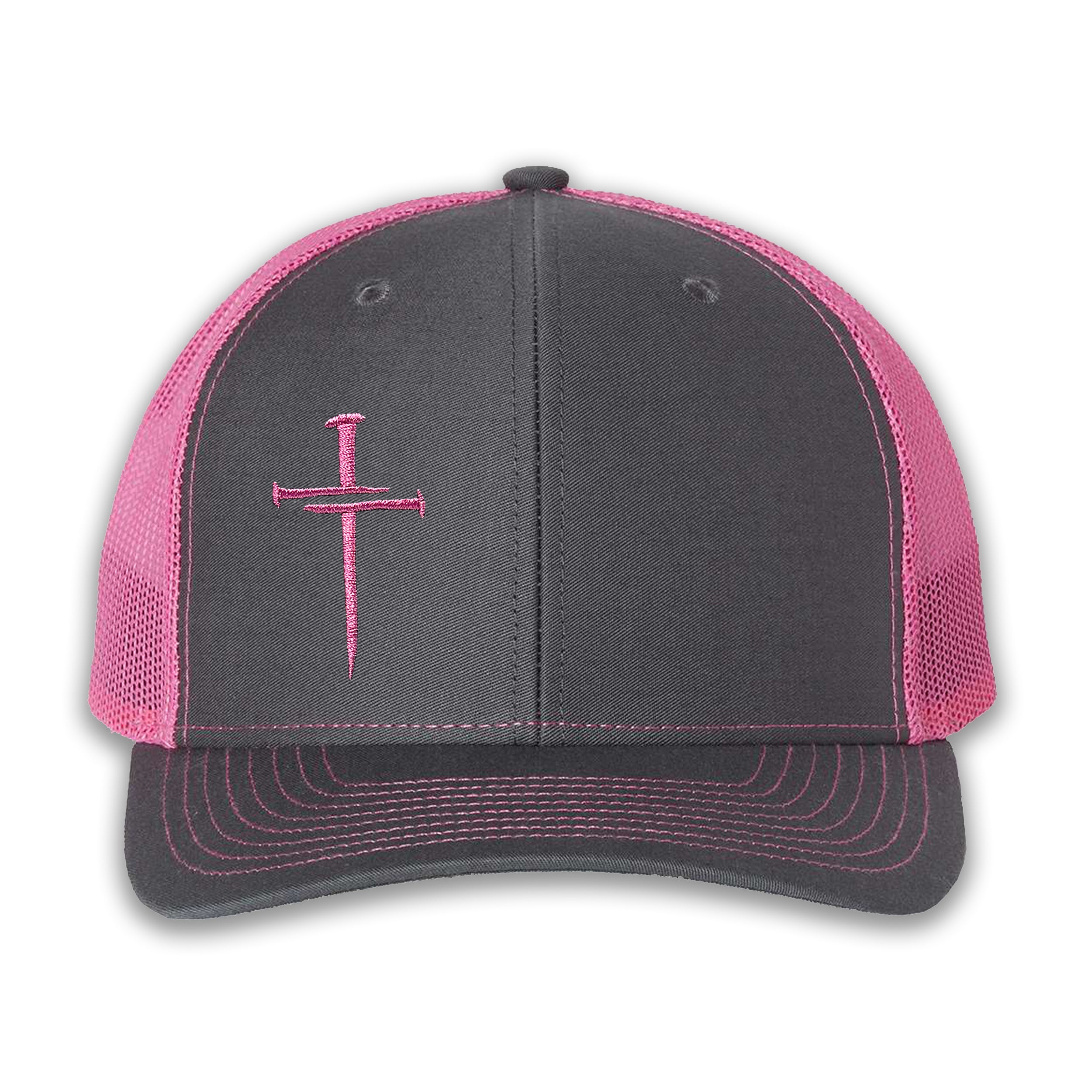 Nailed It Hat: 3 Nails Cross Embroidered Cap view 21