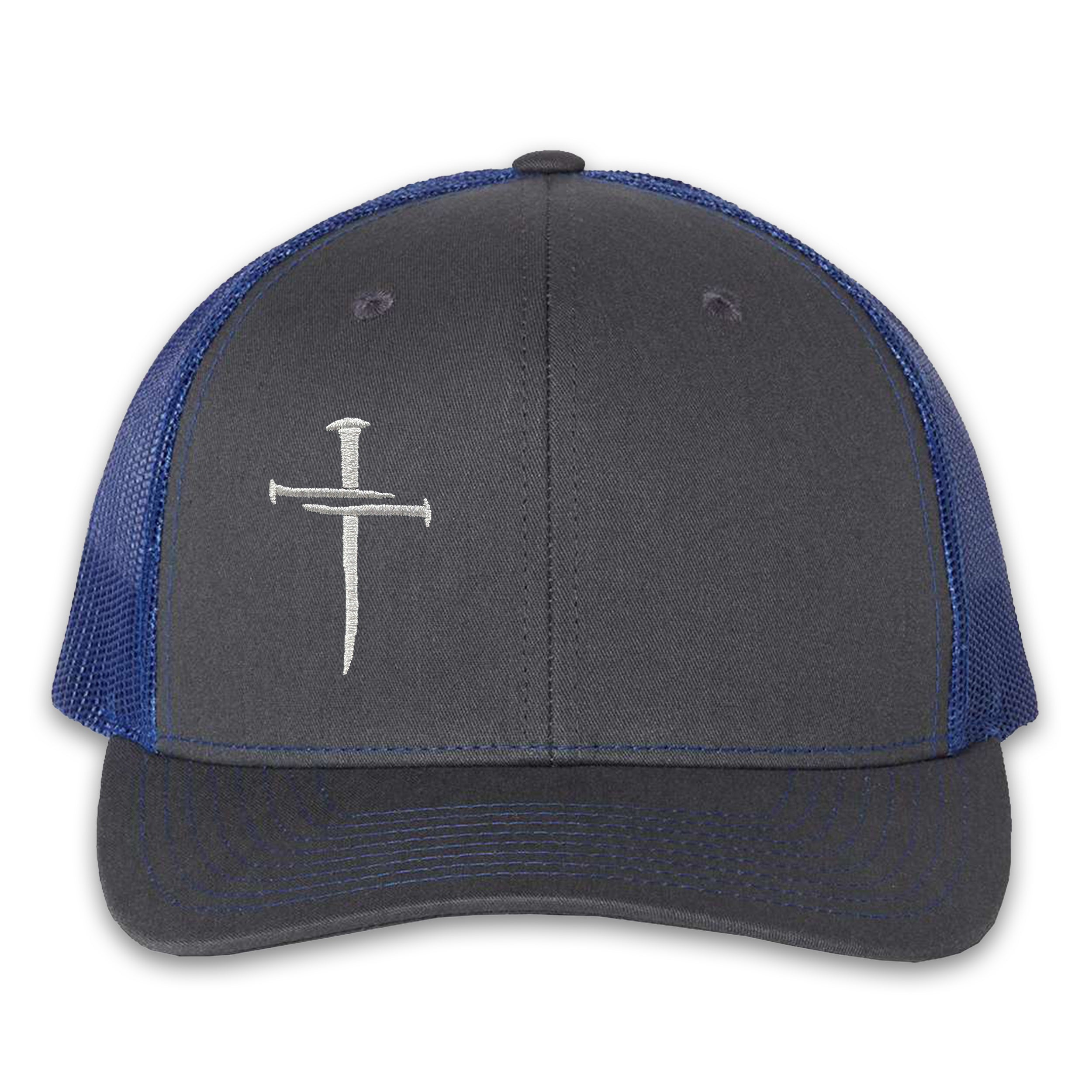 Nailed It Hat: 3 Nails Cross Embroidered Cap view 28
