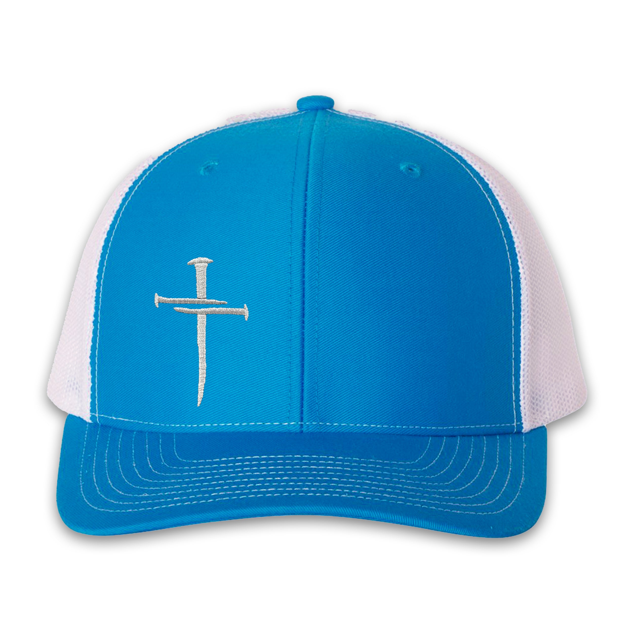 Nailed It Hat: 3 Nails Cross Embroidered Cap view 3