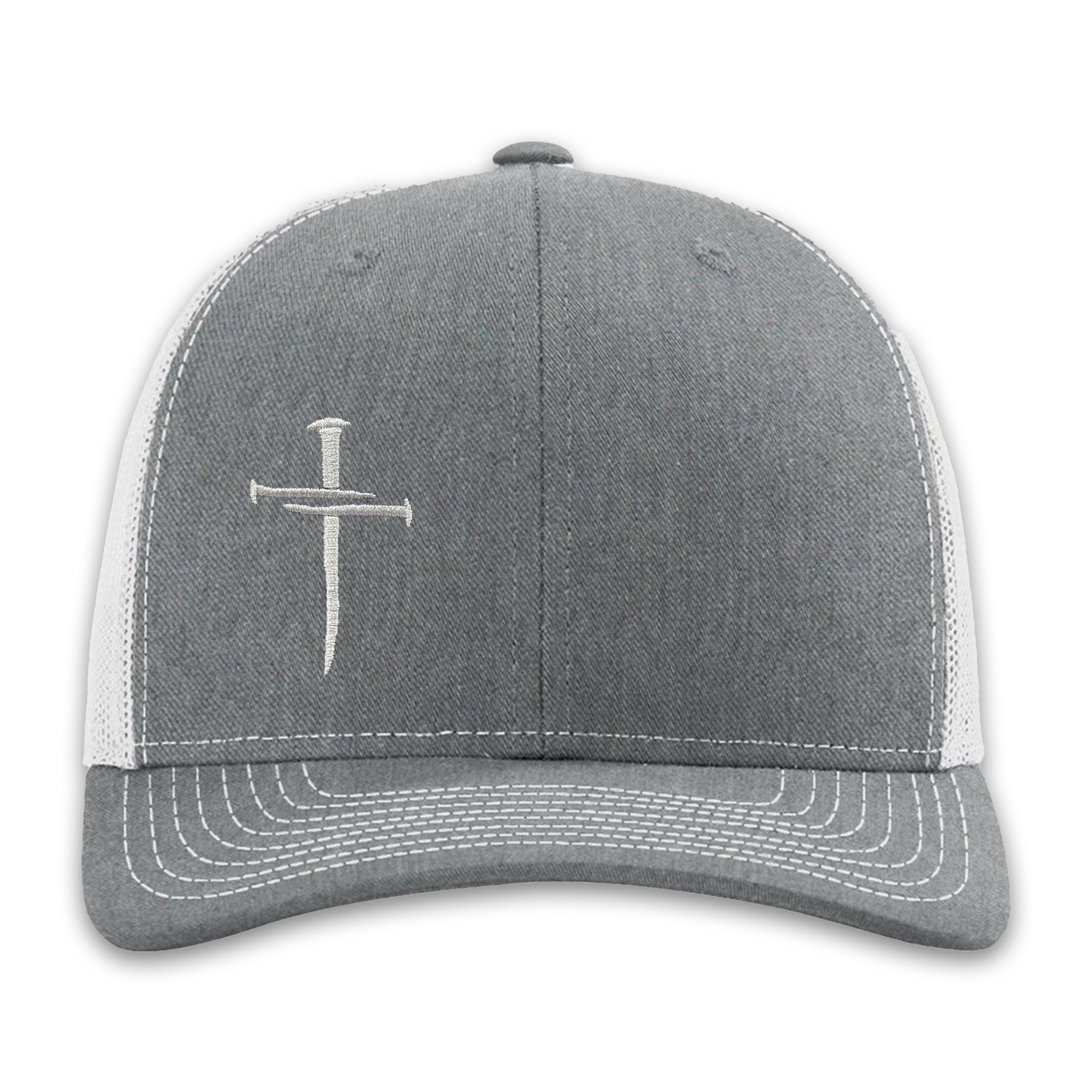Nailed It Hat: 3 Nails Cross Embroidered Cap view 9