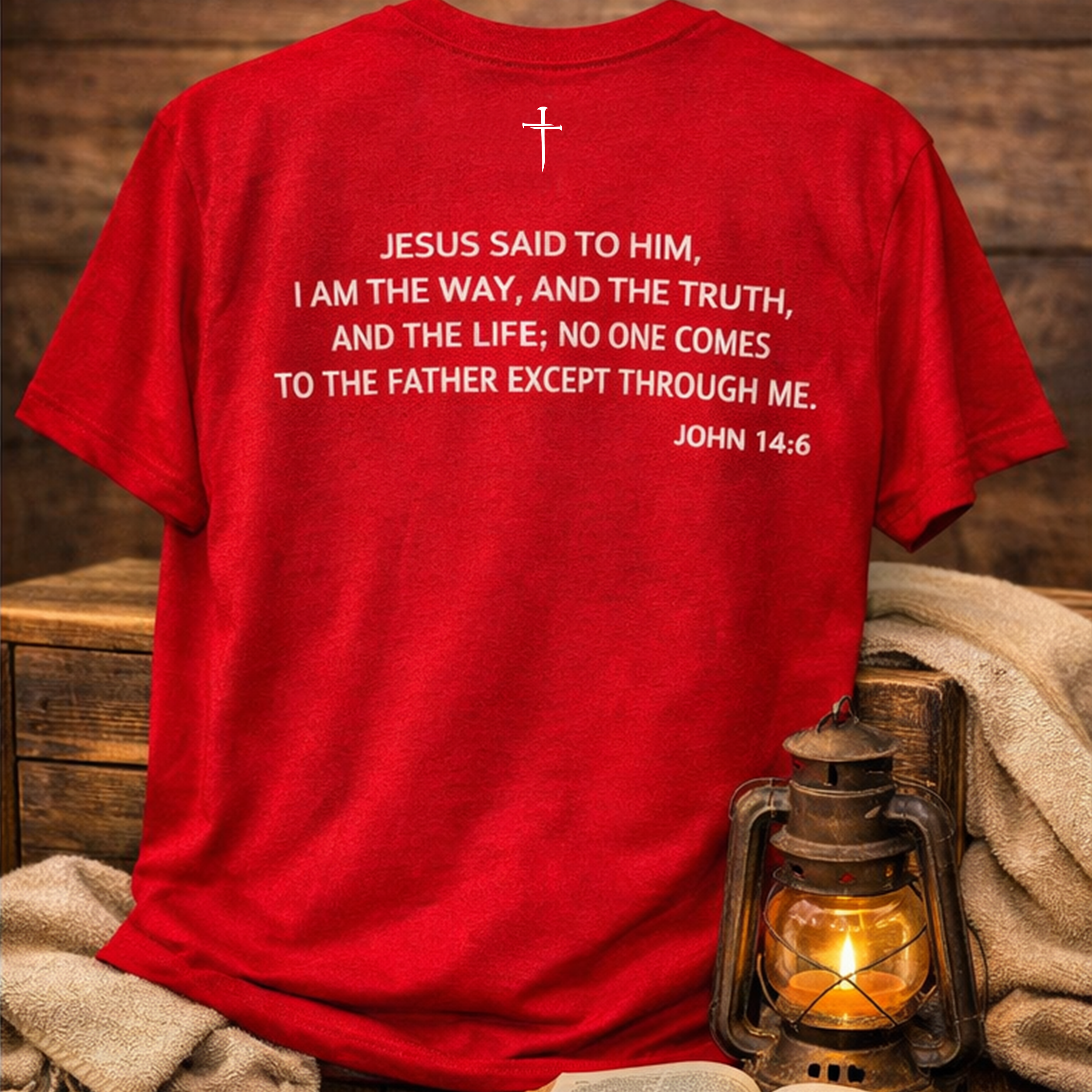 THE WAY Christian T-Shirt – John 14:6 Faith Shirt | Heavyweight USA-Made Gospel Tee view 5
